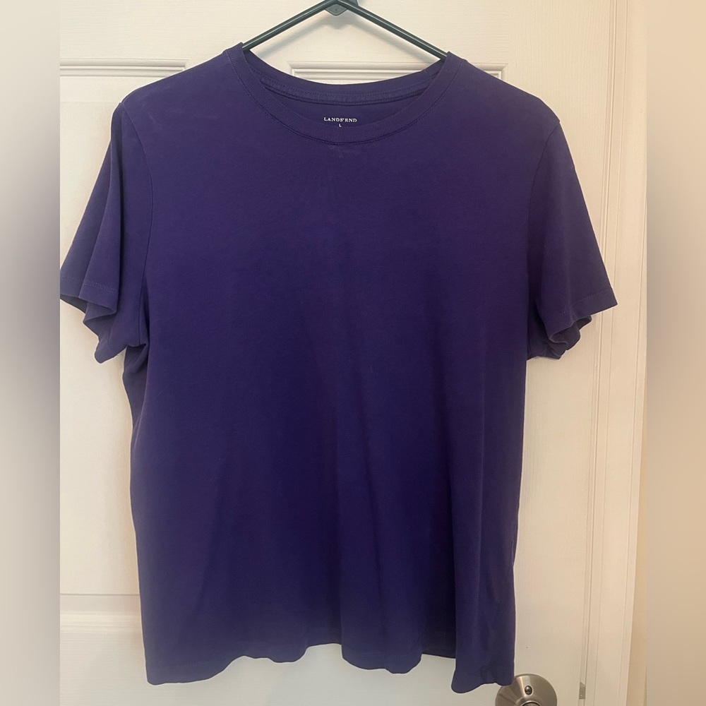 Lands End purple crew neck t.